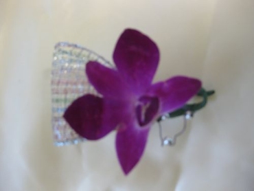 Boutonierre for Father of the Bride - purple dendrobium orchid s